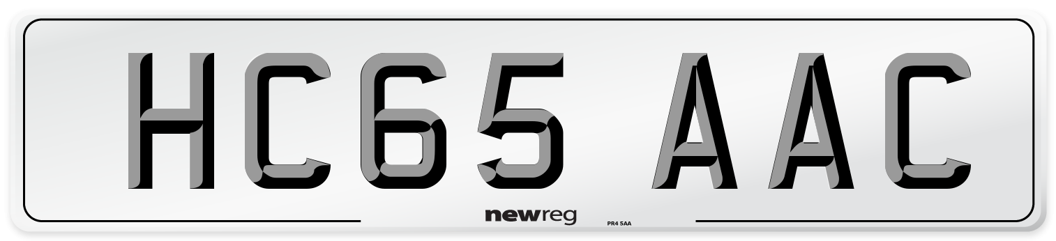 HC65 AAC Number Plate from New Reg